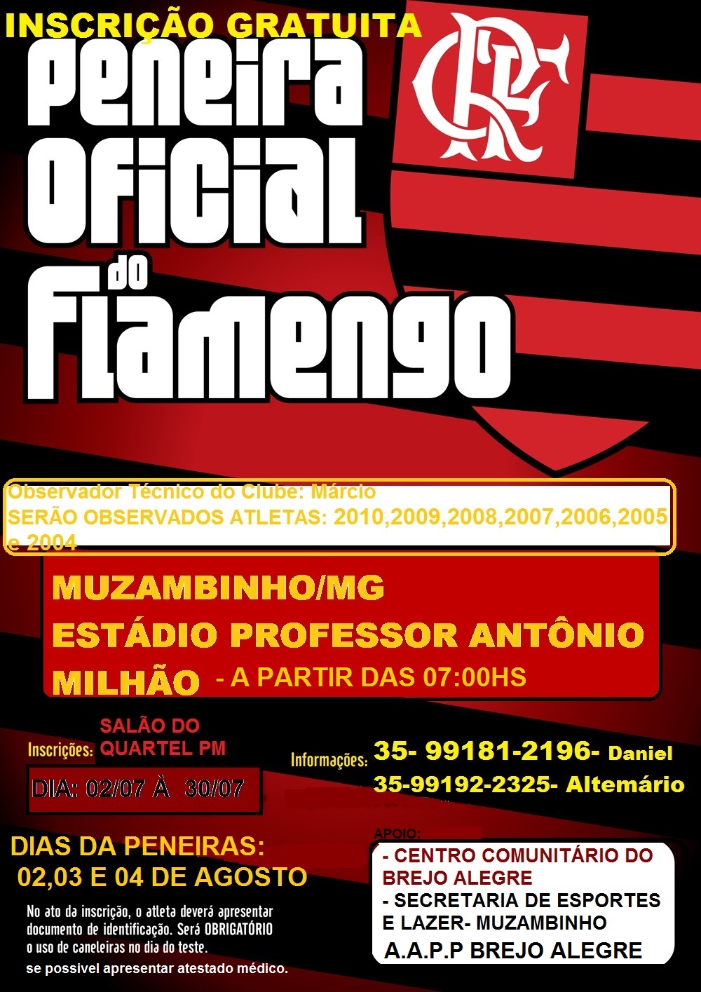 peneira flamengo